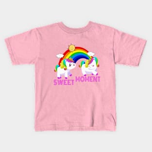 Unicorn Kawai Sweet Moment Design Kids T-Shirt